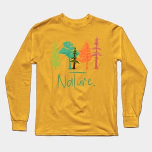 NORDIC SCANDINAVIAN NATURE COLORFUL FOREST AUTUMN TREES Long Sleeve T-Shirt